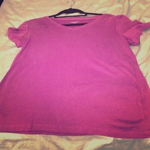 Purple V-neck short sleeve t-shirt